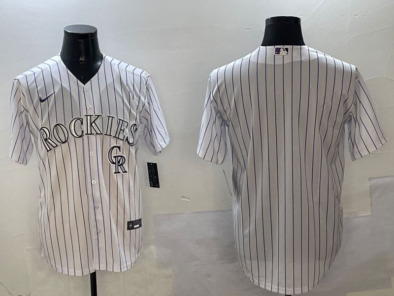 Men Colorado Rockies Blank White Stripe Game 2025 Nike MLB Jersey style 2